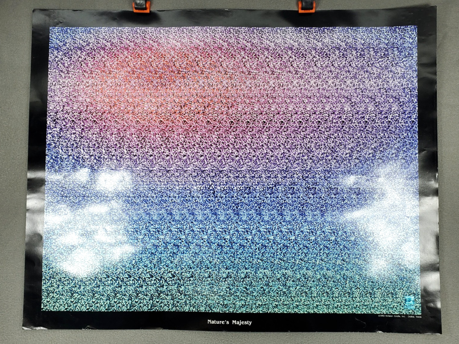 1993 MAGIC EYE Poster NVISION GRAFIX 3D NATURE\'S MAJESTY Illusion 28x22 1993 MAGIC EYE Poster NVISION GRAFIX 3D NATURE\'S MAJESTY Illusion 28x22