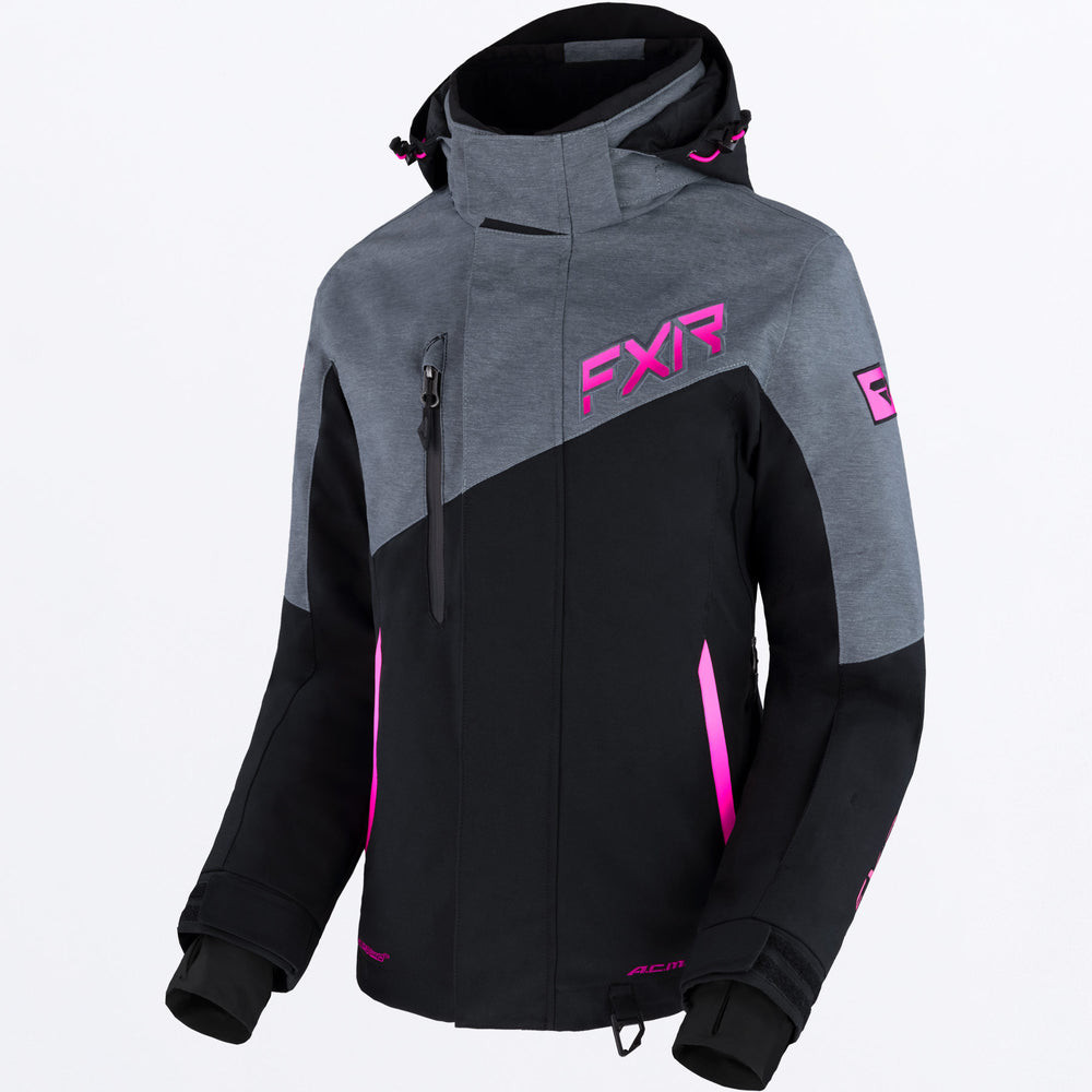 Open Box FXR Womens Edge Snowmobile Jacket Black/Grey Heather/Raspberry Size 2 Open Box FXR Womens Edge Snowmobile Jacket Black/Grey Heather/Raspberry Size 2