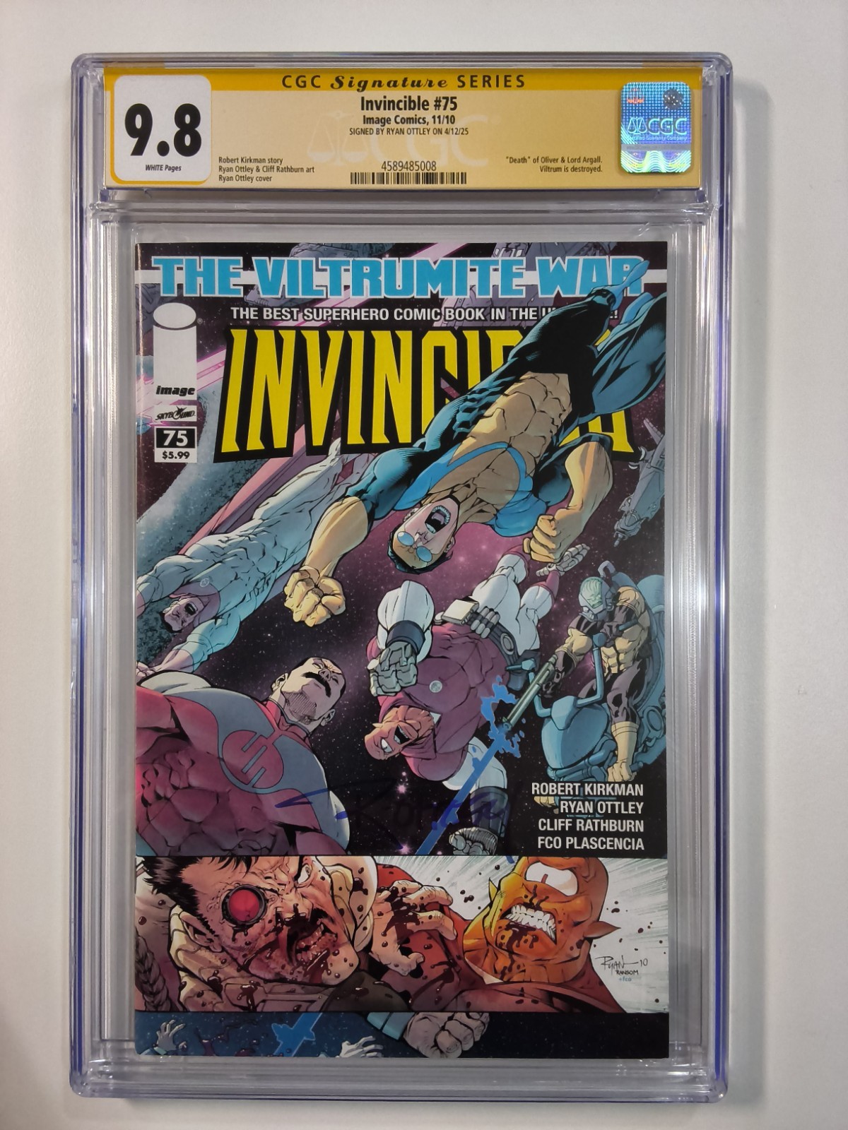 Invincible #75 CGC Signature Series 9.8 Signed Ryan Ottley Invincible #75 CGC Signature Series 9.8 Signed Ryan Ottley