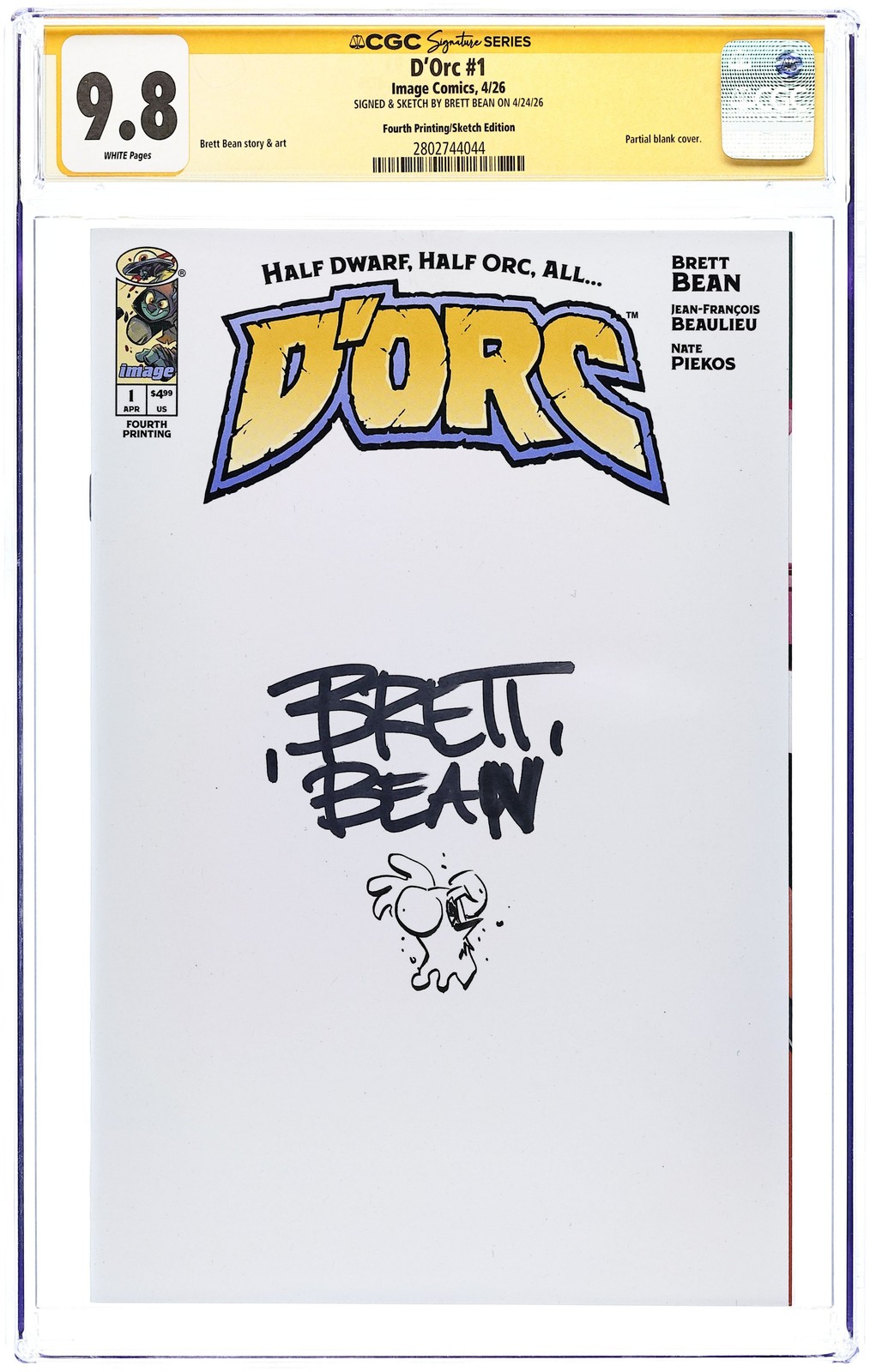 D'orc 1K CGC 9.8 SS Bean 2026 2802744044