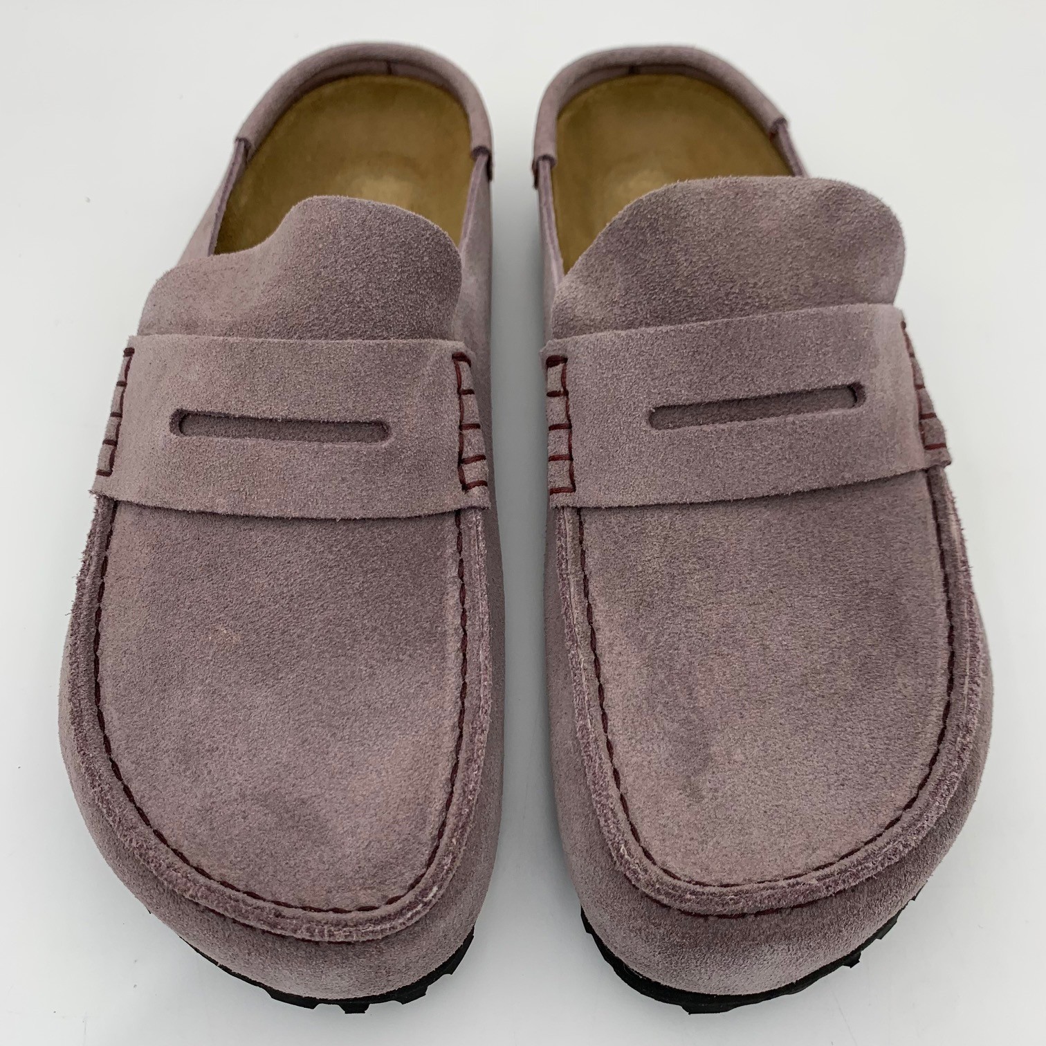 Birkenstock New w/ Box Naples Wrapped Faded Purple Suede Leather Narrow 1030254