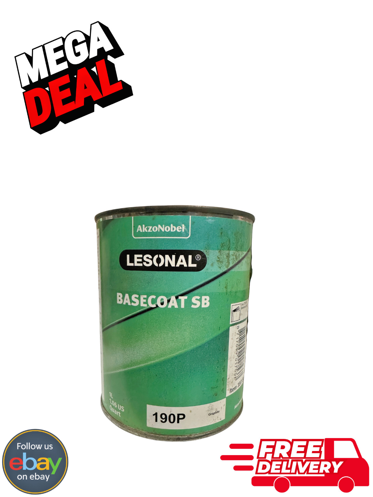 AkzoNobel Lesonal Basecoat SB 190P Graphite Quart