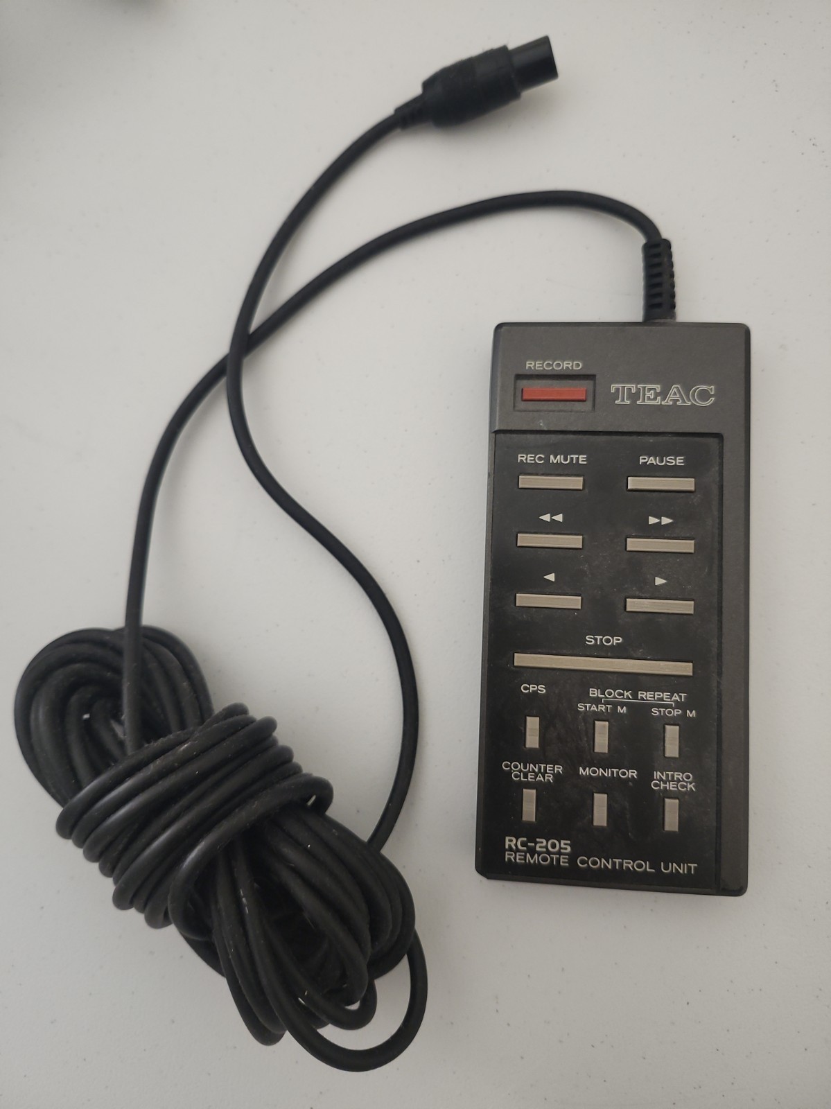 TEAC RC-205 Wired Remote Control Unit -Cassette Deck Recorder Vintage not tested