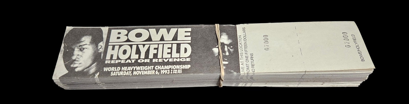 100 Original 1993 Bowe vs Holyfield II Unused Sequential Ticket Stubs 6901-7000