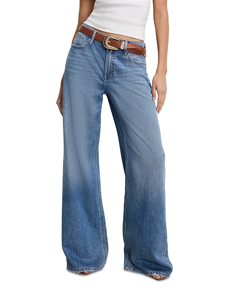 Good American Weightless Good Standard Ease Jeans Women\'s 2/26 Indigo Faded