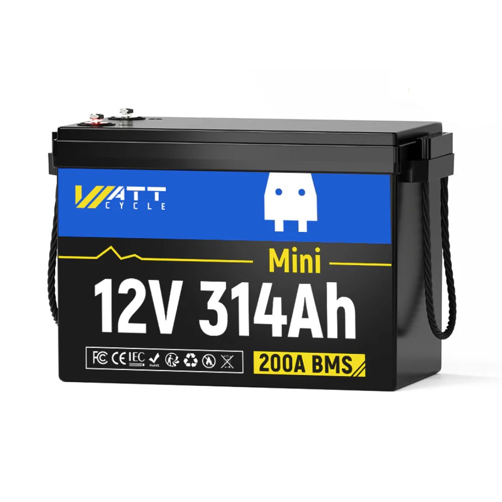 1-4Pcs WattCycle 12V 314Ah LiFePO4 Battery 200A BMS Trolling Motor Off-Grid RV