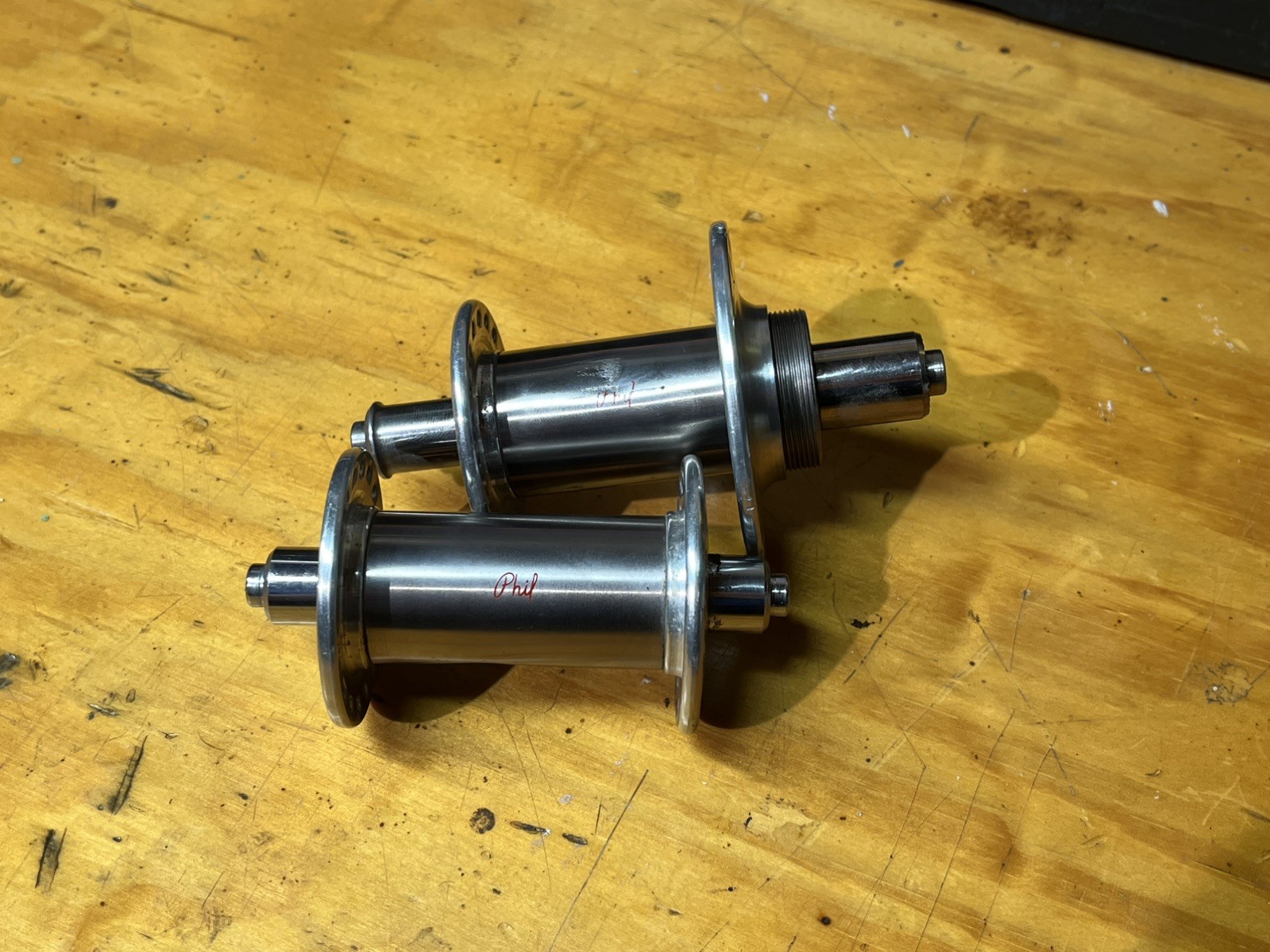 Vintage Phil Wood 36-Hole Silver Aluminum 120/100mm Spacing Road Bike Hubs