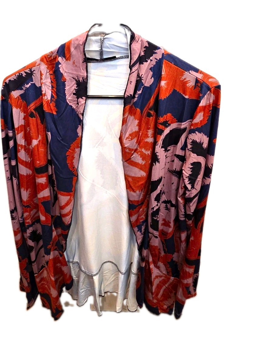 LoveU Dear Women\'s Multicolor Floral Knit Open Front Cardigan Sweater M