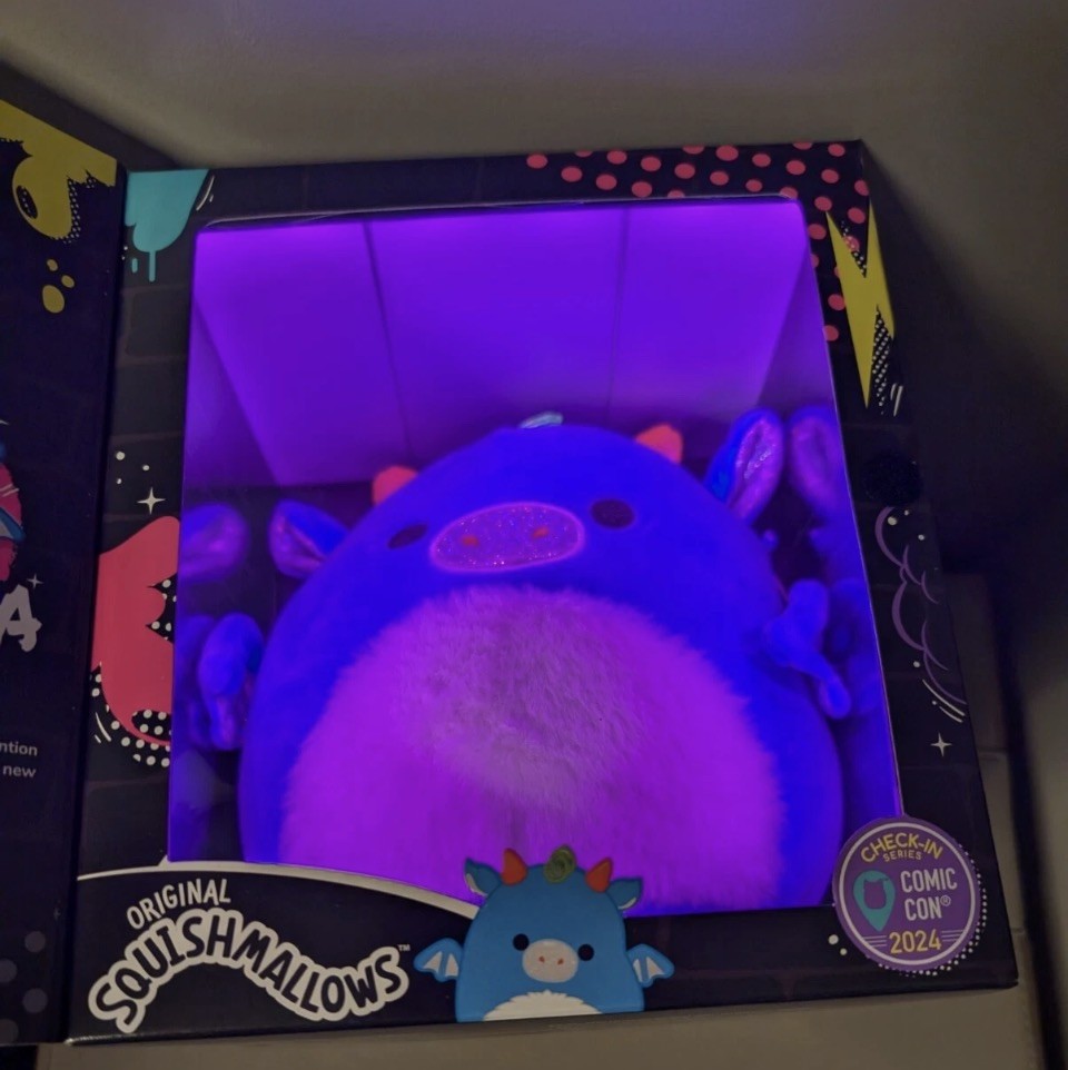 Jazwares Squishmallows Tatiana The Dragon Blacklight LE 500 SDCC 2024 Exclusive