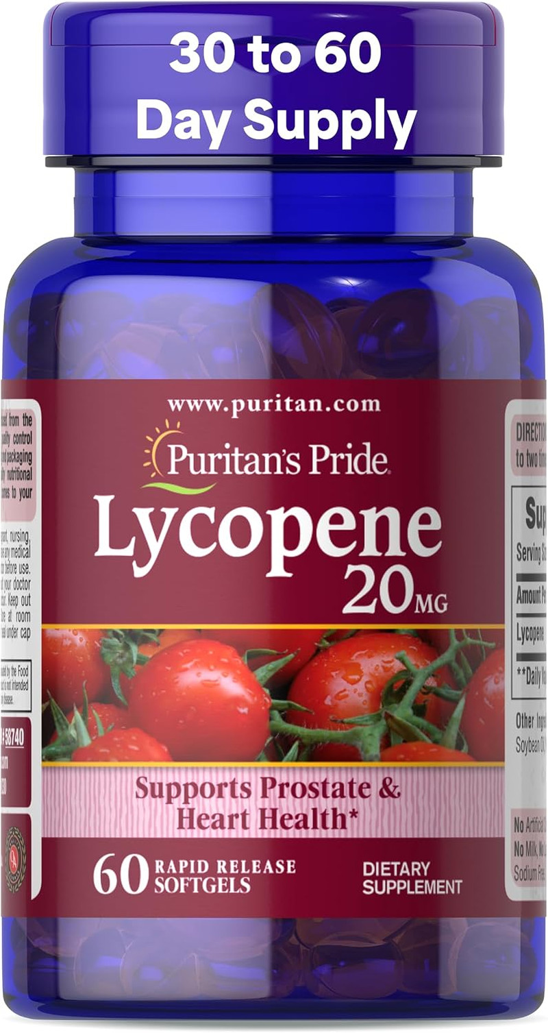 Puritan\'S Pride Premium Lycopene 20Mg, 60 Rapid Release Softgels