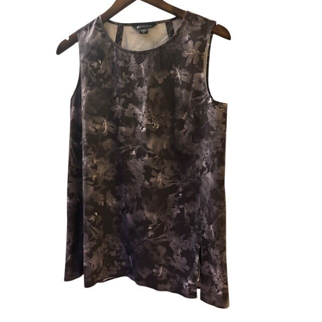 Athleta Refined Zephyr Tank Women\'s Small Floral Sleeveless Crew Neck Workout