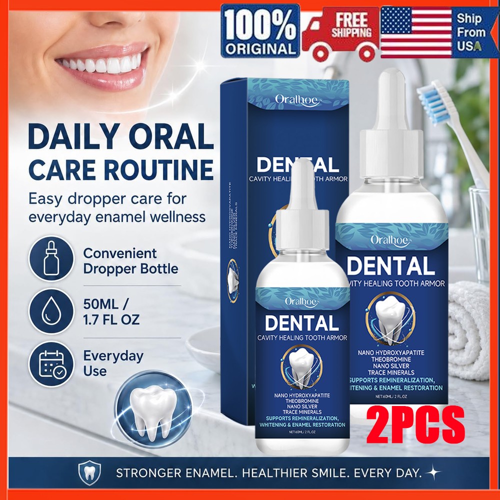 2PCS Oralhoe Tooth Care Solution Dental Cavity Healing Tooth Armor Gum Repair