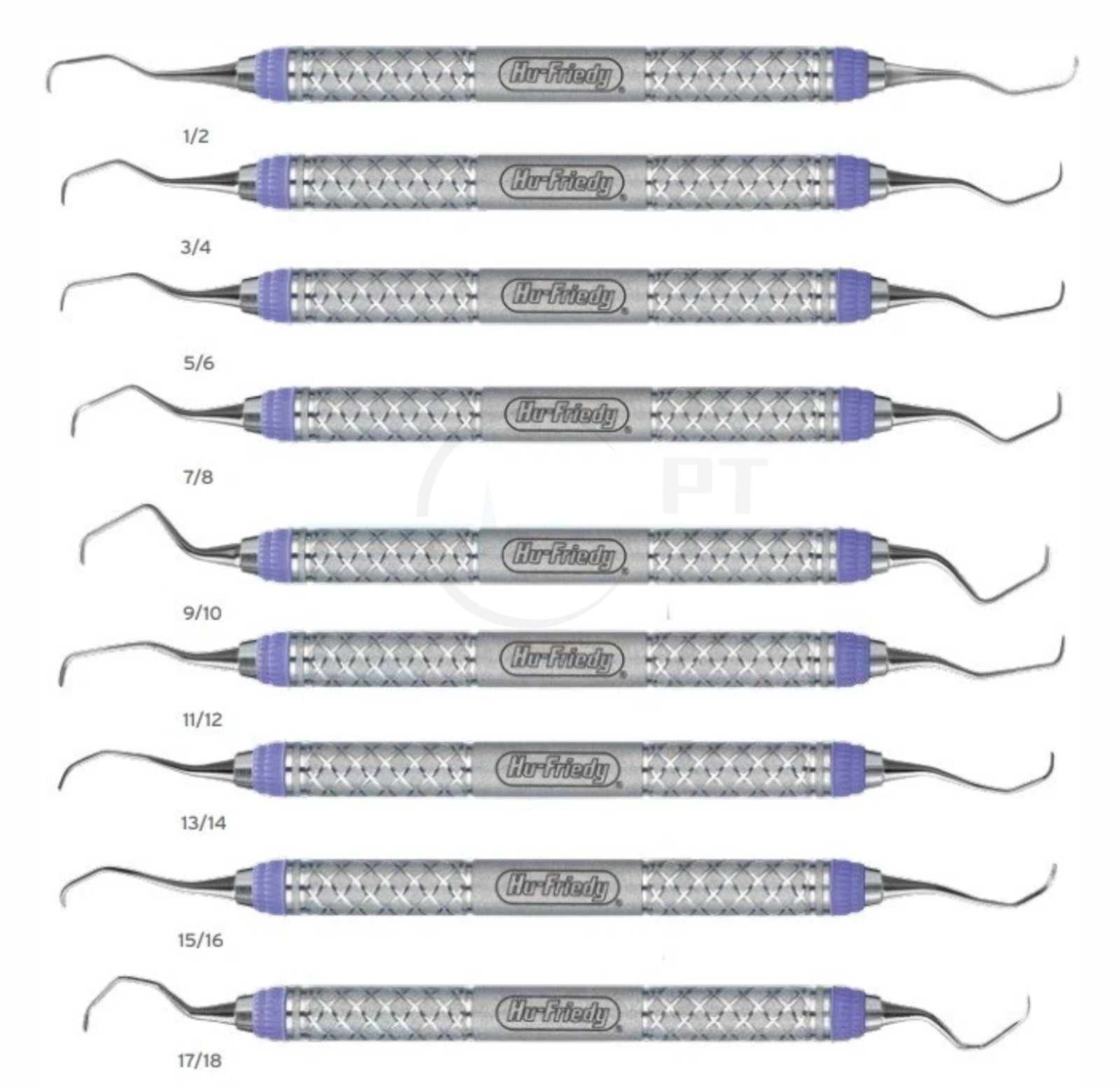 Hu-Friedy Dental Gracey Curette Set of 9 Rigid EverEdge 2.0 #9 Handle Instrument