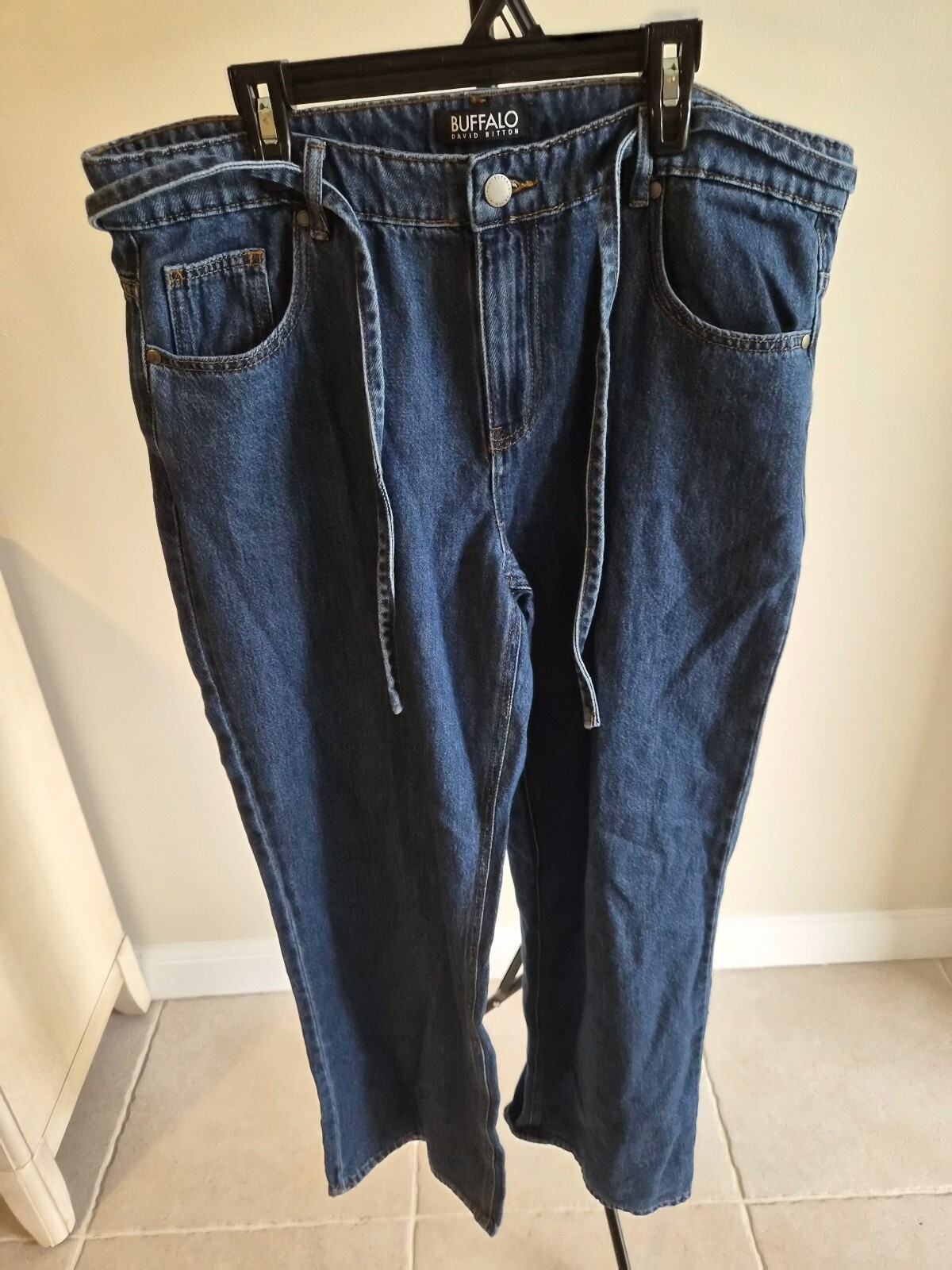 Buffalo David Bitton Women\'s Blue Denim Jeans with Drawstring Waist 0050