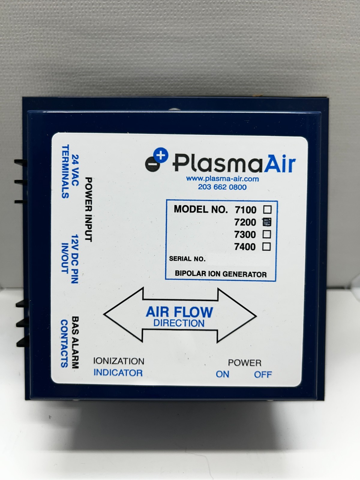 PLASMAAIR PA7201 MODEL# 7200 ION GENERATOR 24V 28100CFM PLASMAAIR PA7201 MODEL# 7200 ION GENERATOR 24V 28100CFM