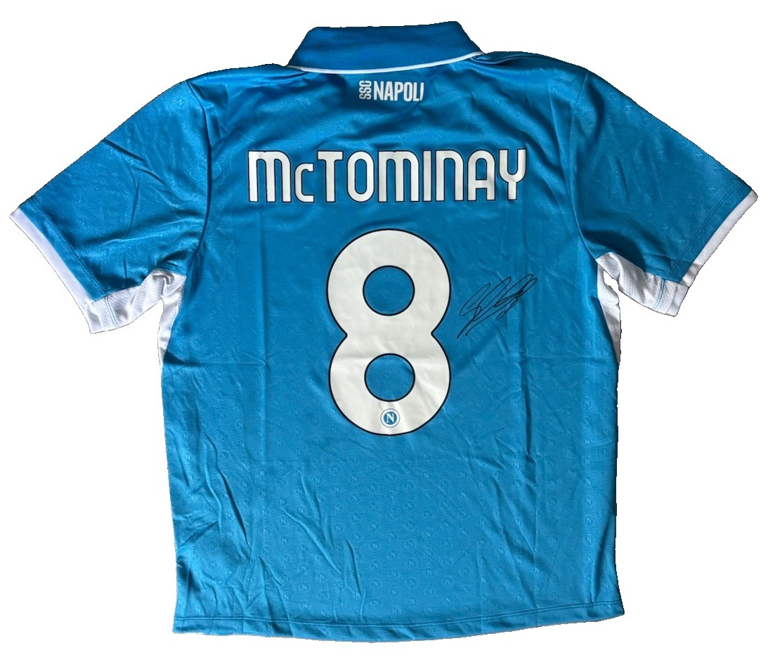 SCOTT MCTOMINAY Rare Hand Signed 24/25 SSC Napoli Home Football Shirt COA