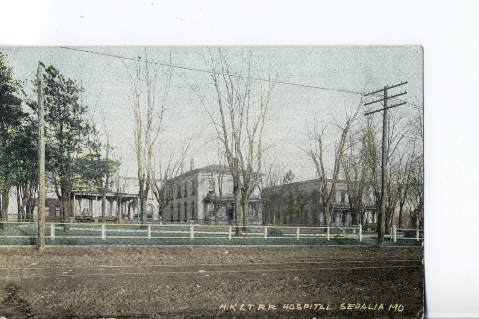 M.K. & T. Railroad Hospital, Sedalia, Mo. Missouri Postcard. Katy Railroad