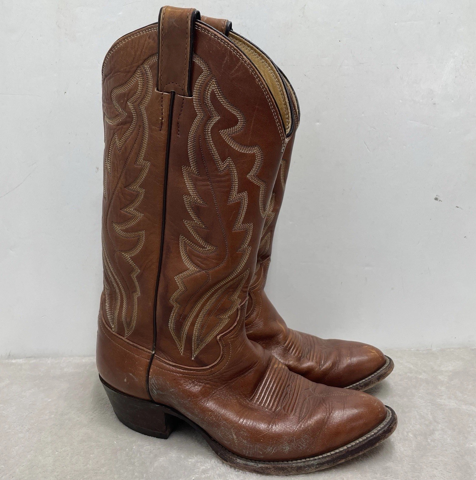 Vintage Justin 1967 Mens Brown Leather Western Cowboy Boots 7EEE Made in USA