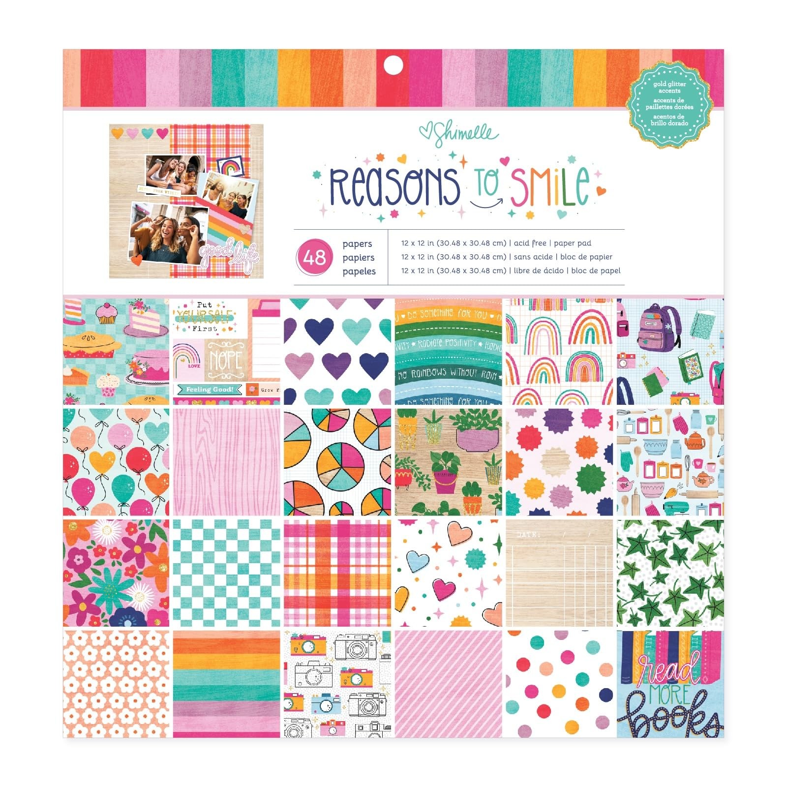 American Crafts Shimelle Reasons To Smile Paper Pad 12\ American Crafts Shimelle Reasons To Smile Paper Pad 12\