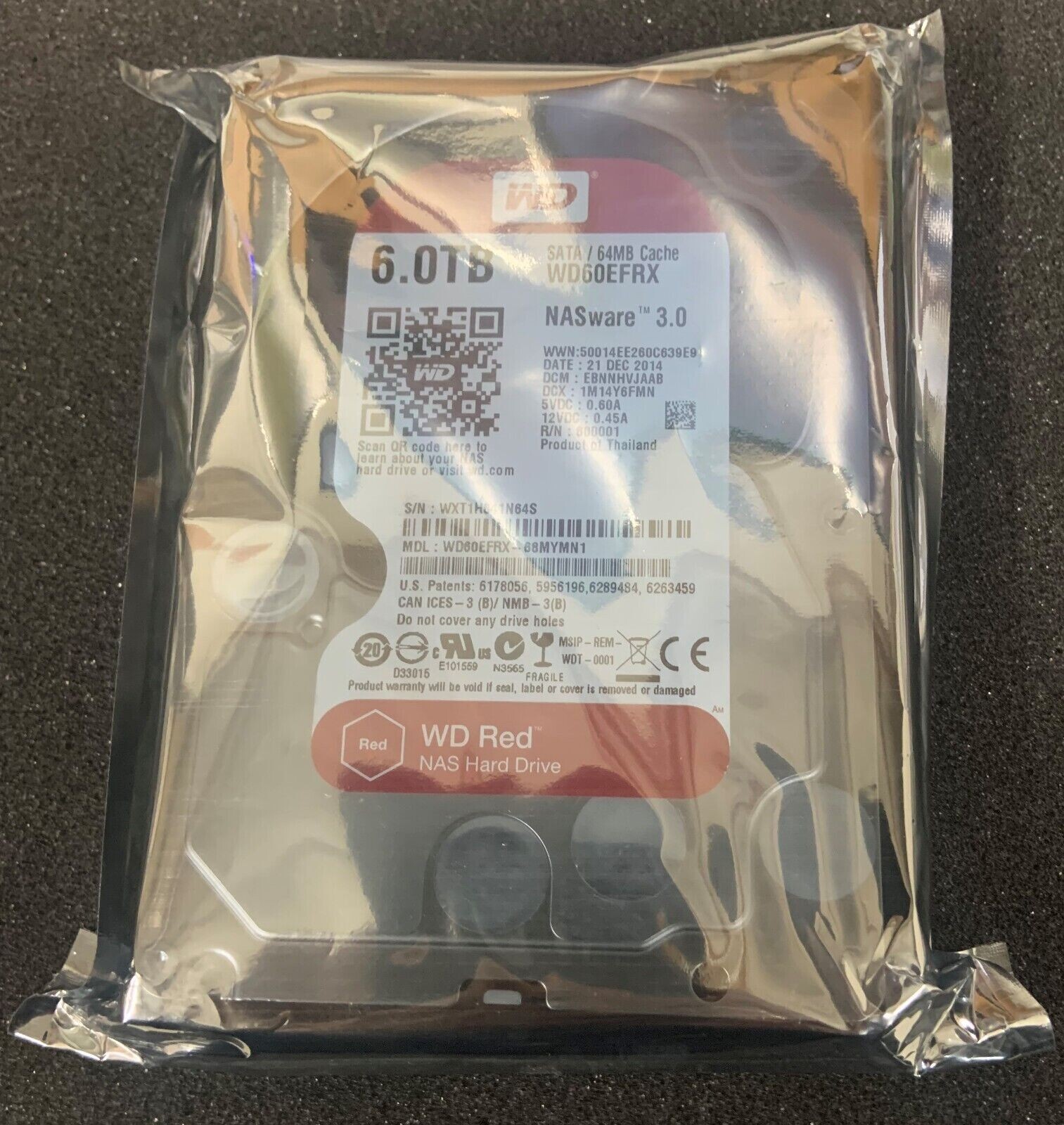 Western Digital Red WD60EFRX-68MYMN1 6 TB,Internal,5400 RPM,3.5 inch Hard Drive Western Digital Red WD60EFRX-68MYMN1 6 TB,Internal,5400 RPM,3.5 inch Hard Drive