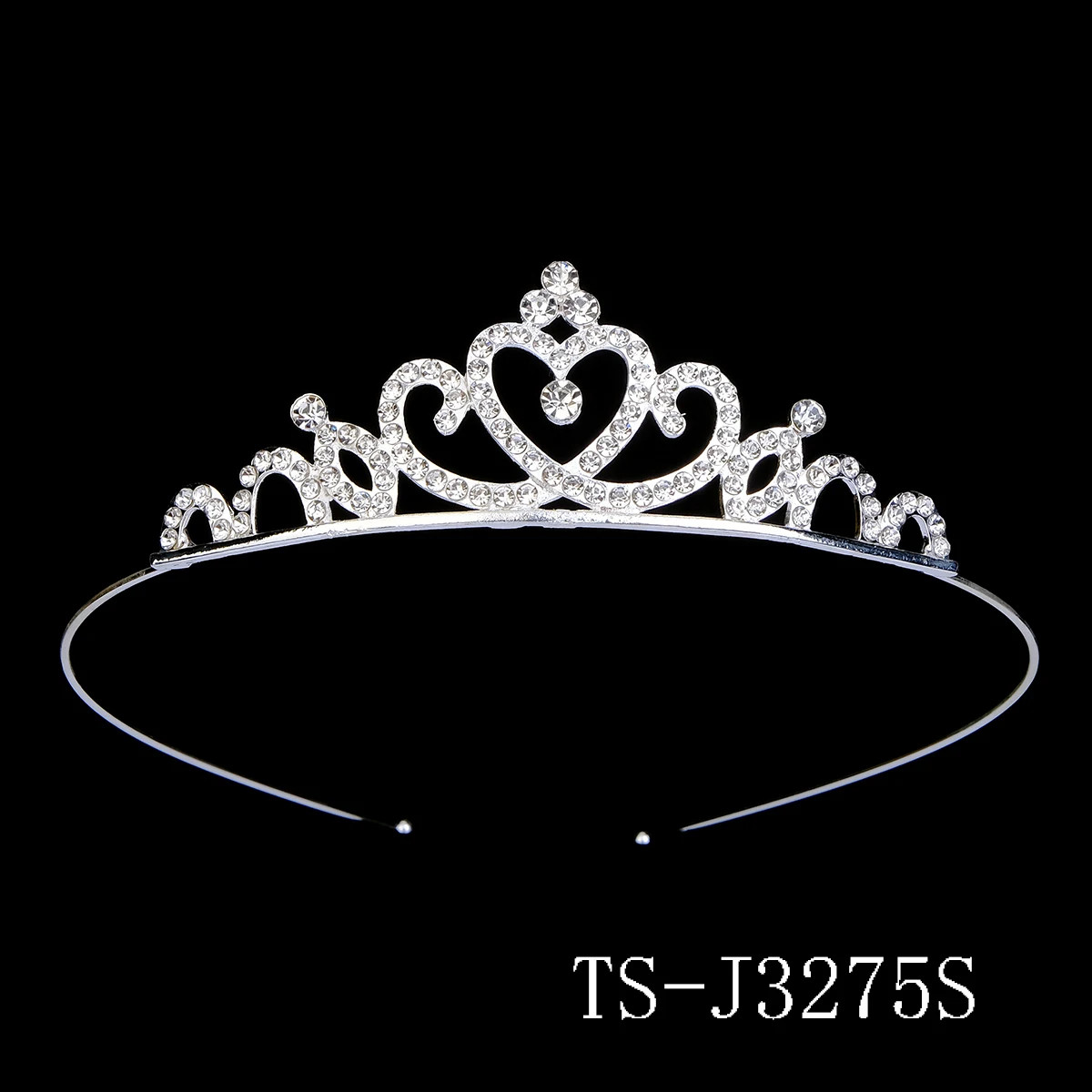Silver Elegant Simple Rhinestone Crystal Crown Wedding Party Tiara for Women Lit