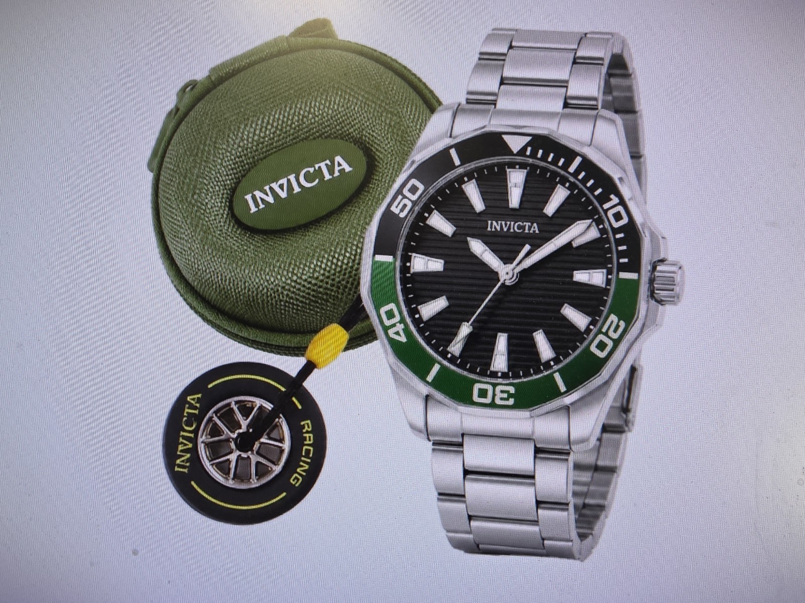 Invicta Pro Diver Meridian Men\'s Watch Set Green Black Special 001-GA-M-103 $750