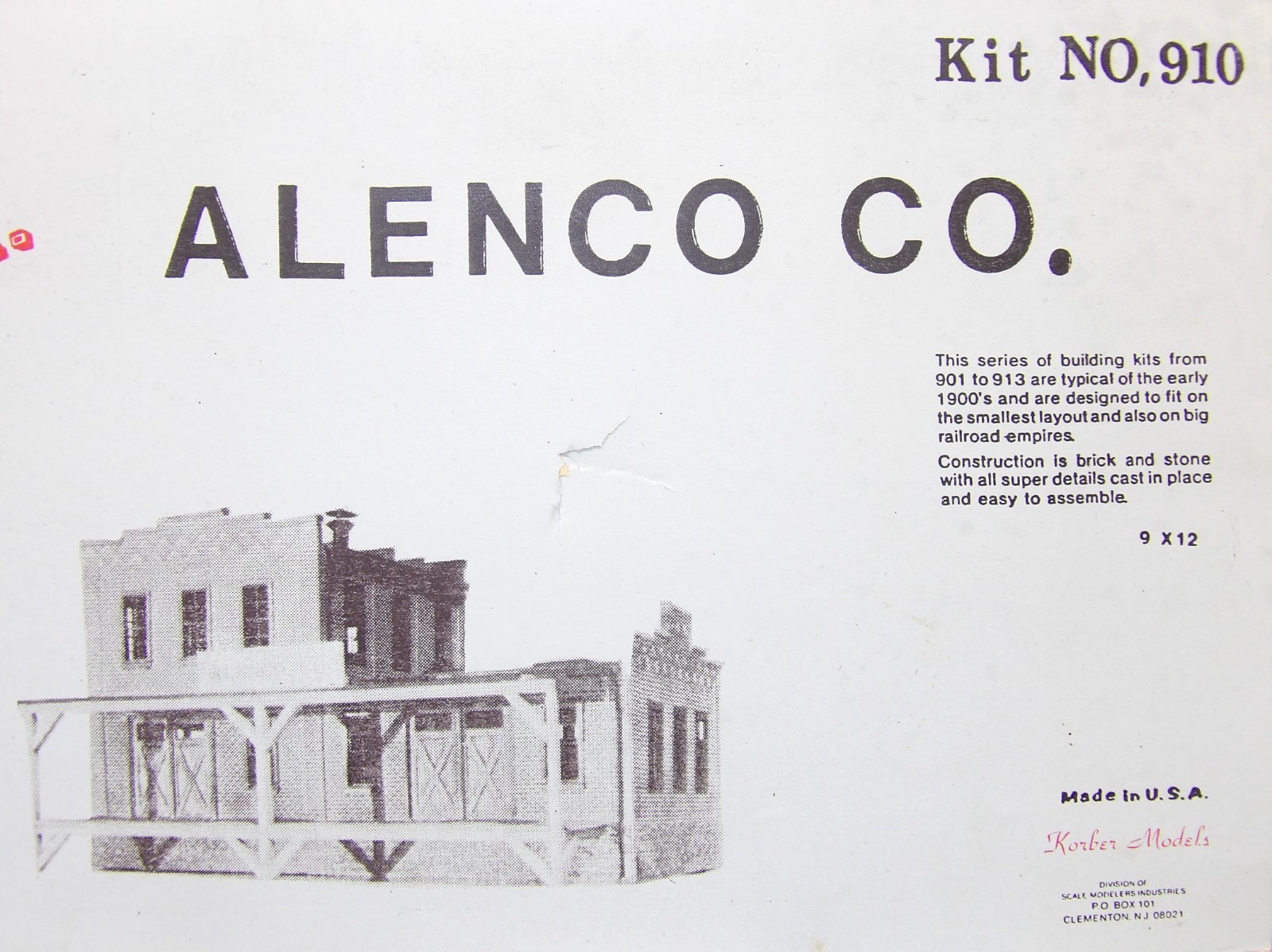 Korber Models Hometown USA O scale #910 Alenco Co building kit-OB w/ ins