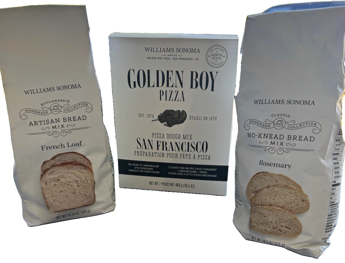 Williams Sonoma Bread Baking Mix Bundle 3-Pack French Loaf Rosemary No-Knead
