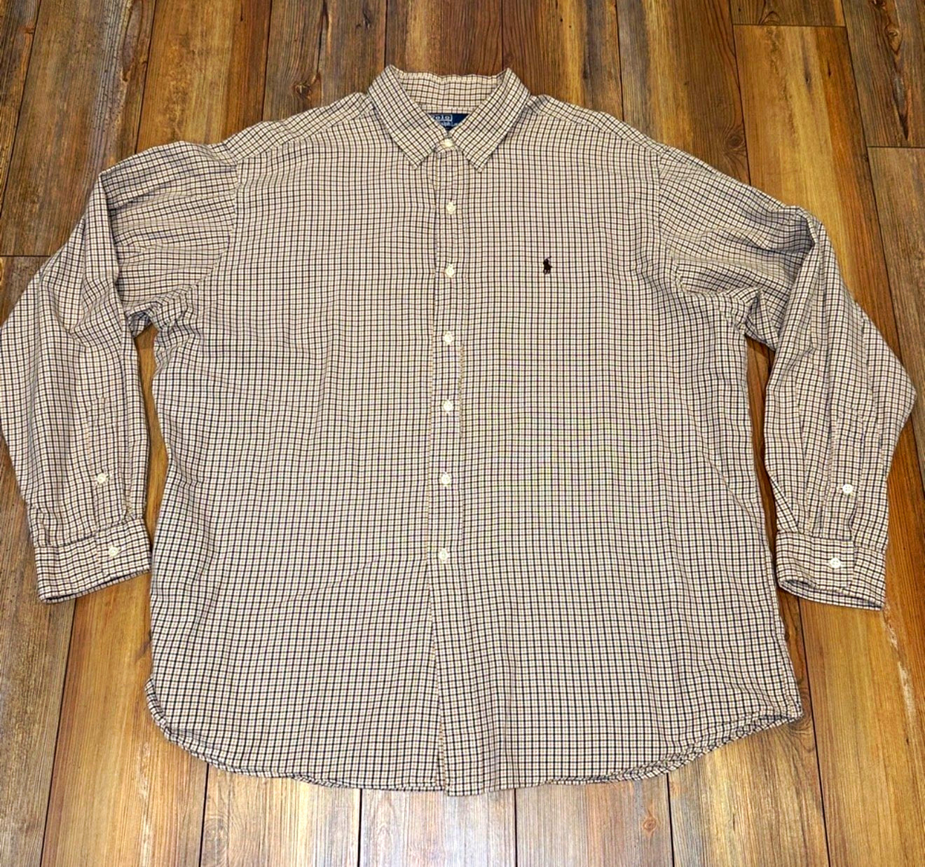 Polo by Ralph Lauren Lowell Sport Check Cotton Button-Up Shirt Long Sleeve XXL