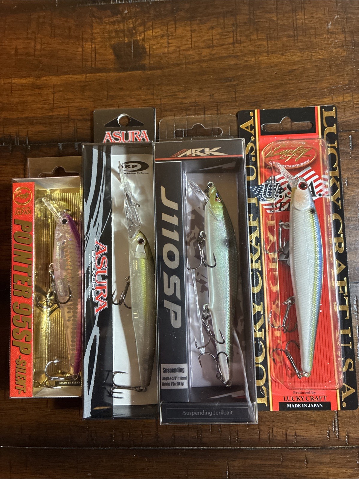 (LOT OF 4) Jerkbaits Lucky Craft, O.S.P., Ark Fishing NEW JDM