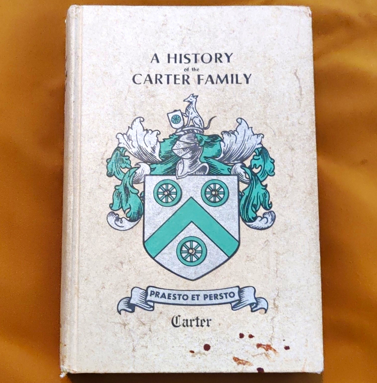 A History of the Carter Family 1972 Hardcover Illus Inscribed Genealogy Vtg