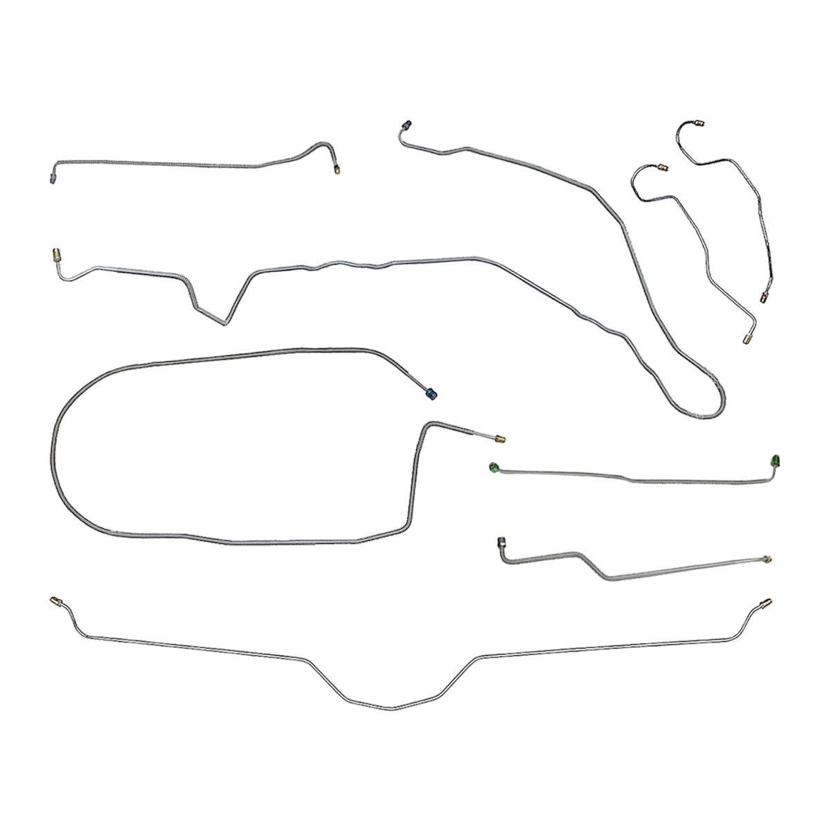 1975-1982 Chevrolet Corvette Manual Disc Complete Brake Line Set Kit Tubes OEM