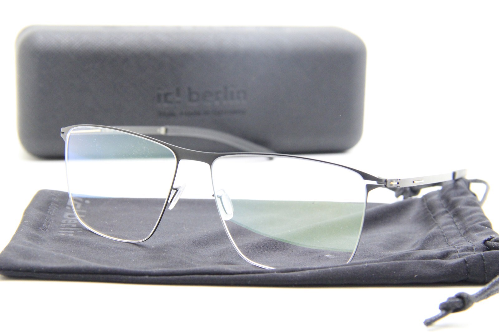 NEW IC BERLIN JORAN BLACK GOLD AUTHENTIC FRAMES EYEGLASSES W/CASE 53-14