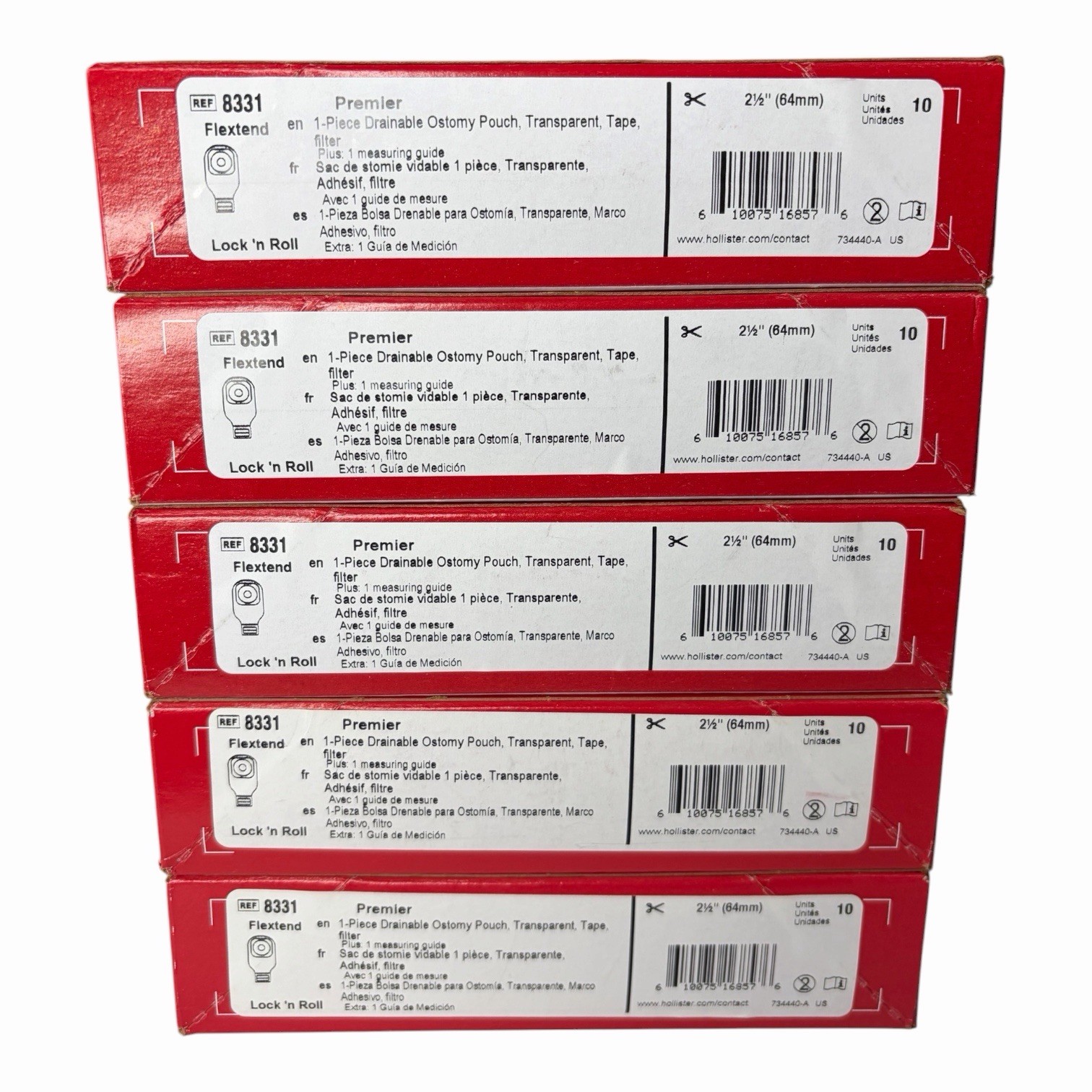 Hollister 8331 Premier One-Piece Drainable Ostomy Pouch Lot Of 5 Boxes Hollister 8331 Premier One-Piece Drainable Ostomy Pouch Lot Of 5 Boxes