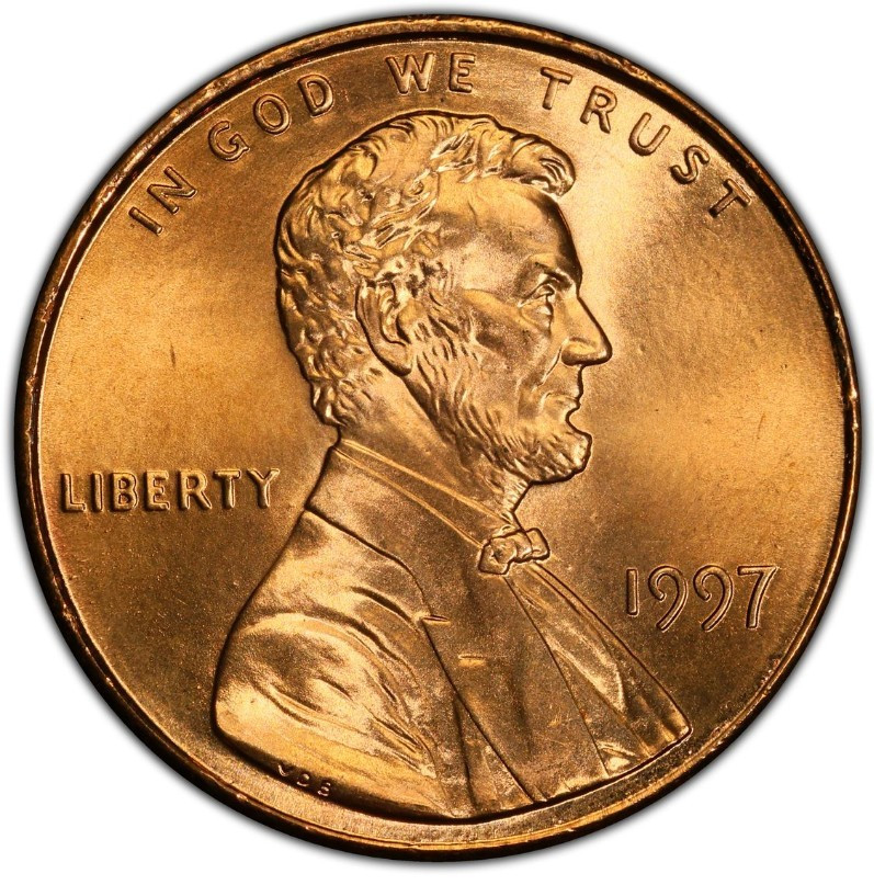 1997 P Mint State Lincoln Memorial Cent 1C