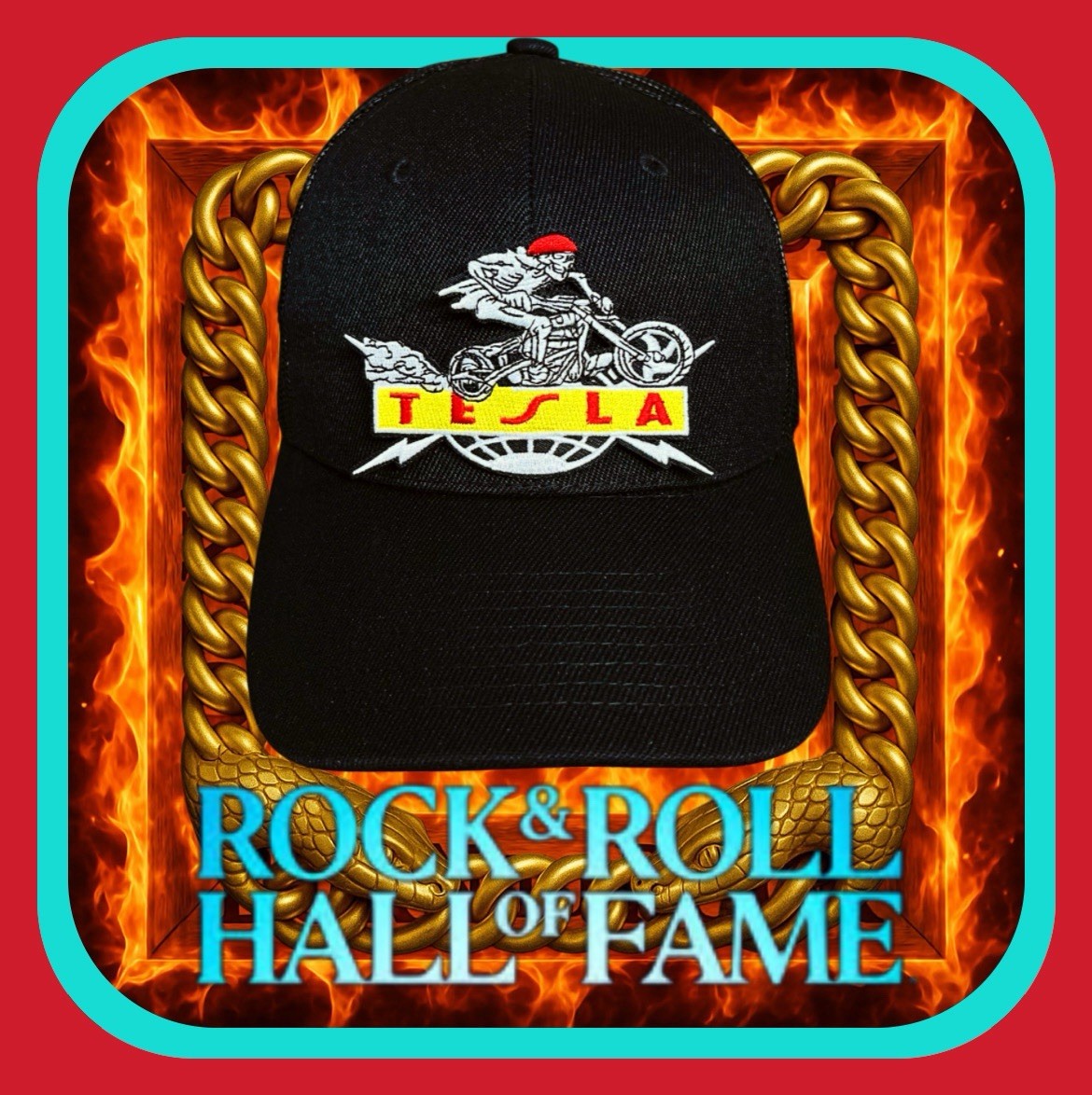 TESLA HANG TOUGH PATCHED REG. BASEBALL CAP VELCROBACK TESLA HANG TOUGH PATCHED REG. BASEBALL CAP VELCROBACK