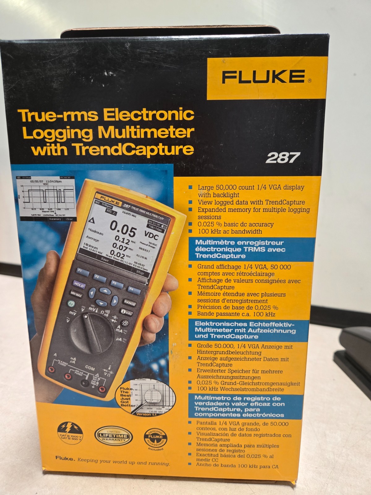 Fluke 287 True-RMS Electronics Logging Multimeter, TrendCapture NOB