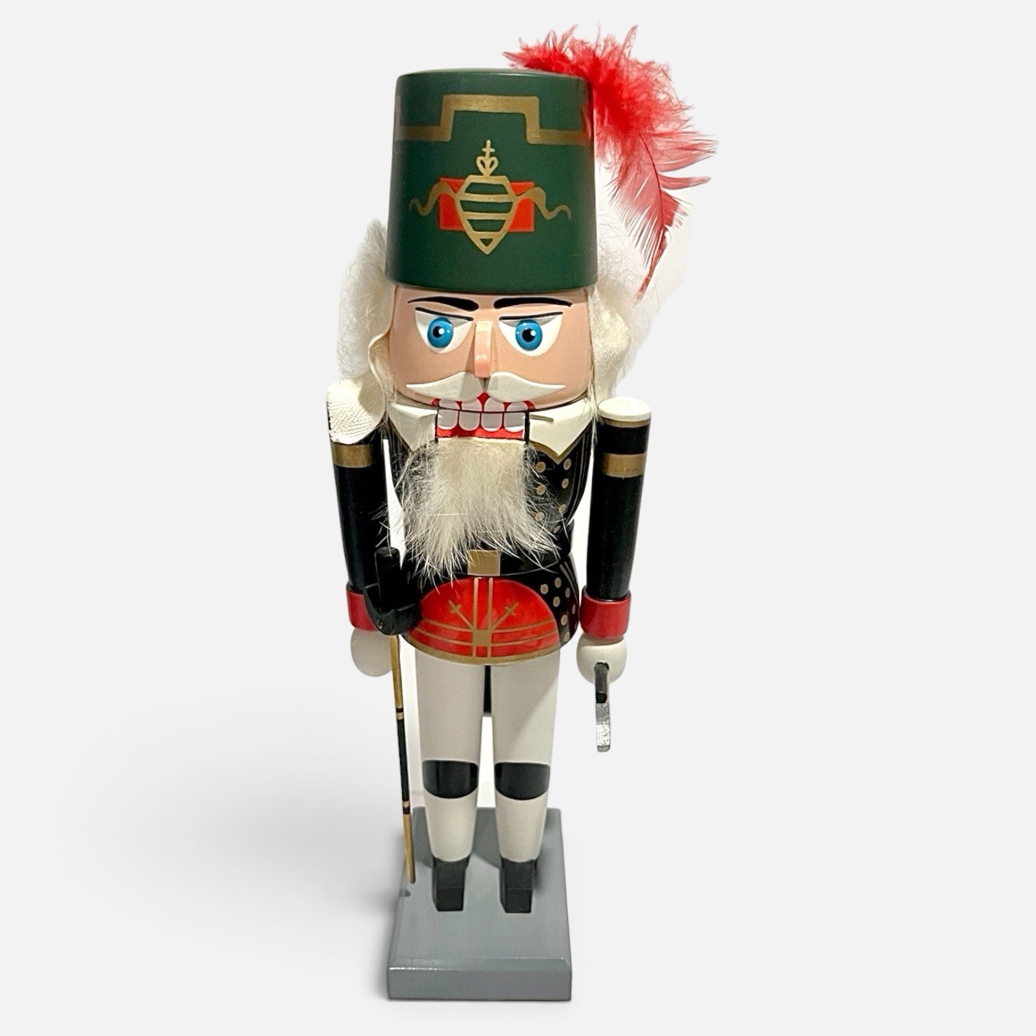 Vintage KWO German Erzgebirgische Volkskunst Nutcracker Soldier Major Wood 11
