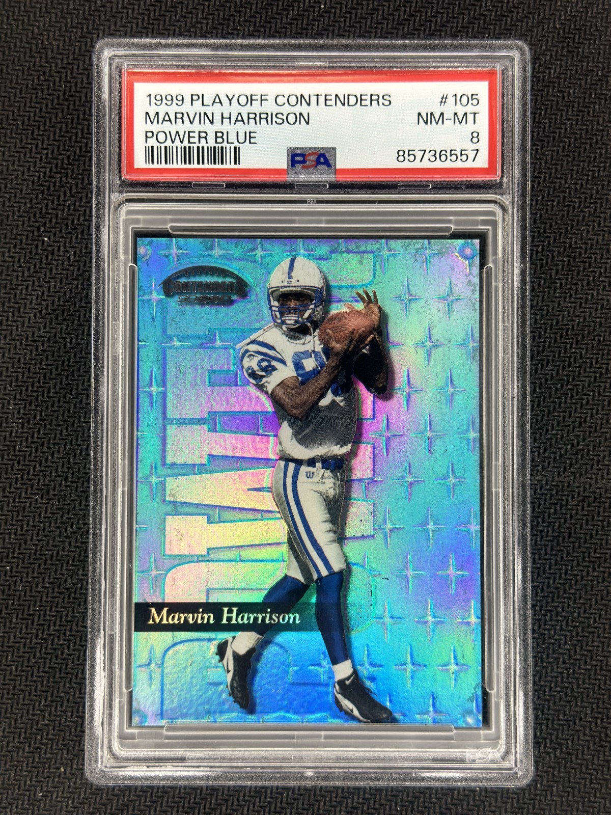 MARVIN HARRISON 1999 Playoff Contenders #105 Power Blue /50 PSA 9 Colts