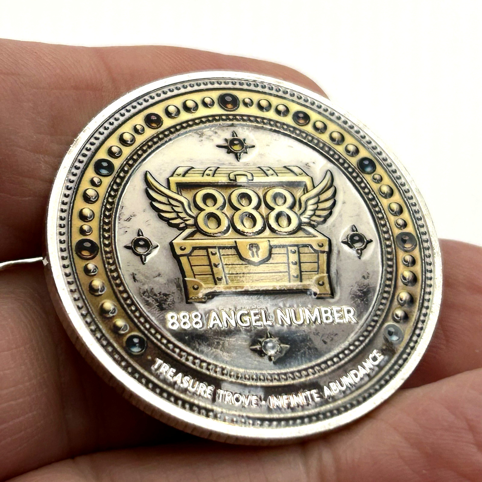 888 Angel Number Abundance Flow to You Always Lucky Pocket Token Coin