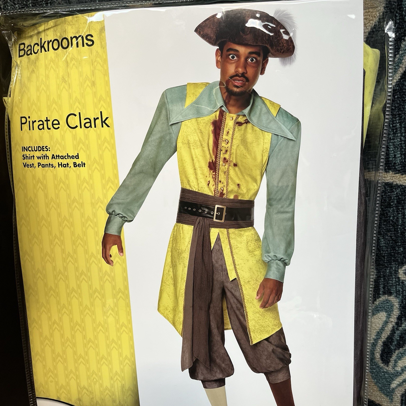 Backrooms Halloween Costume Pirate Captain Clark Adult Mens Size XL Backrooms Halloween Costume Pirate Captain Clark Adult Mens Size XL