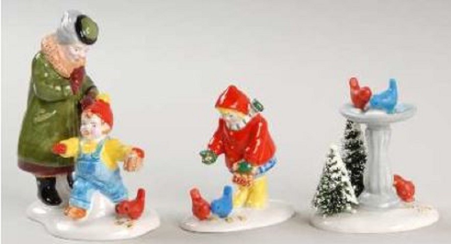 Dept 56 - Original Snow Village - 'Feeding the Birds (Set of 3)' #54739