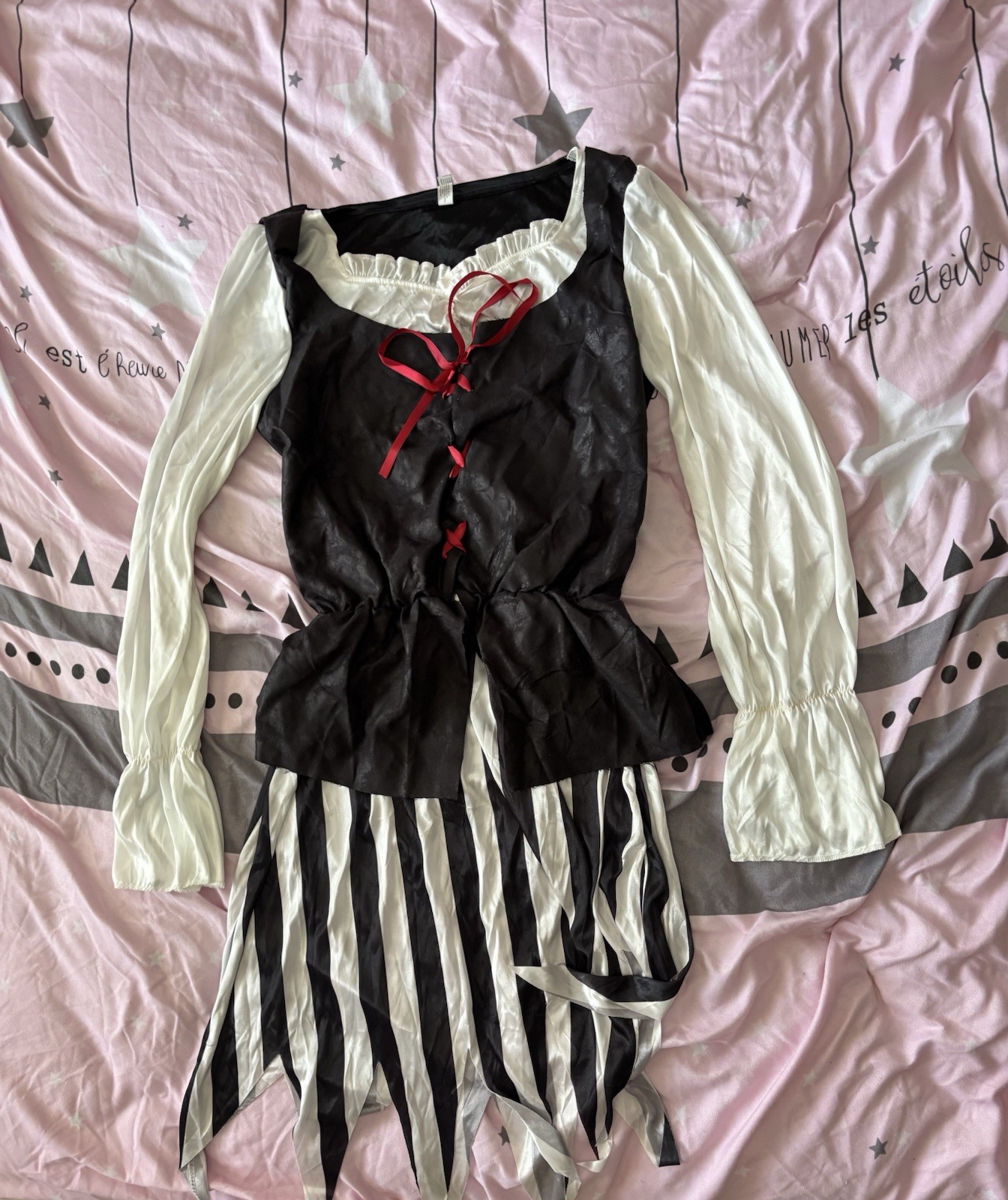Women’s Pirate Costume Adult Large 10-12 Dress Hat Belt Boot Covers Eye Patch