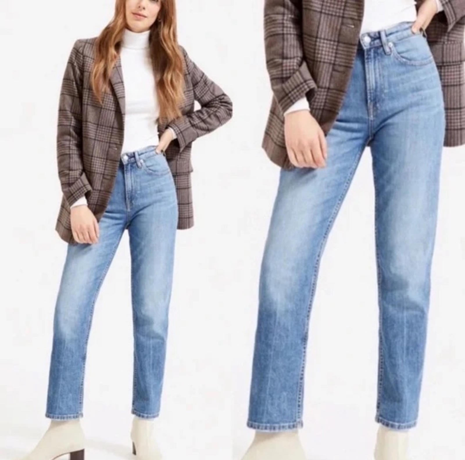 Everlane The High-Rise Straight Jean – Light Wash (26 Ankle, EUC)
