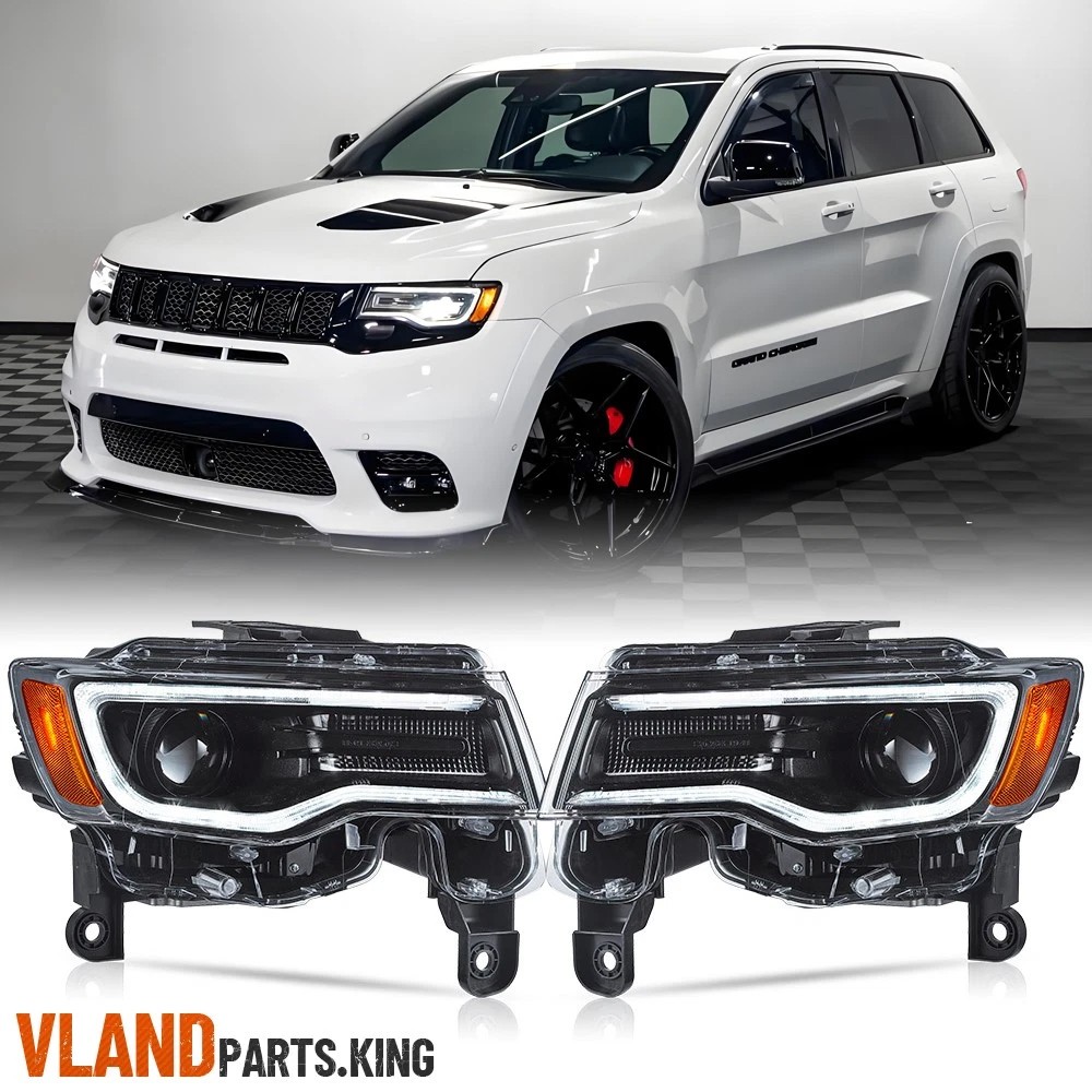 VLAND Headlights Black For Jeep Grand Cherokee 2014-2021 2022 FULL LED Headlamps VLAND Headlights Black For Jeep Grand Cherokee 2014-2021 2022 FULL LED Headlamps