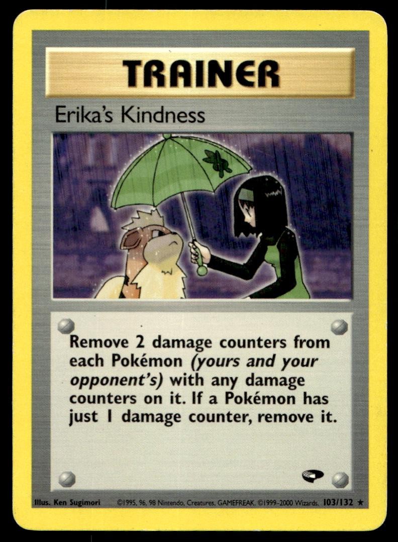 ERIKA\'S KINDNESS 103/132 RARE GYM CHALLENGE POKEMON UNLIMITED MP