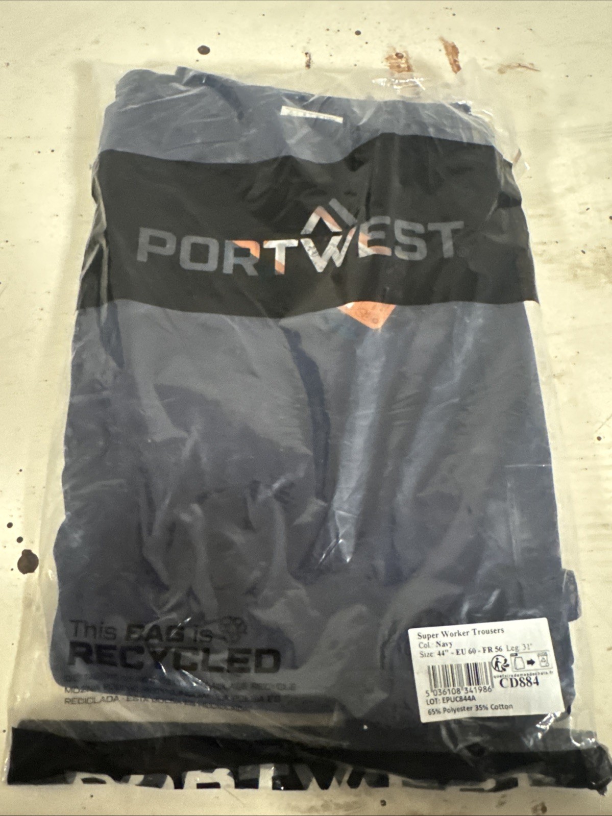 PORTWEST WX2 Work Trouser Durable Elastic Waist Knee Pad Cargo Safety CD884 44”