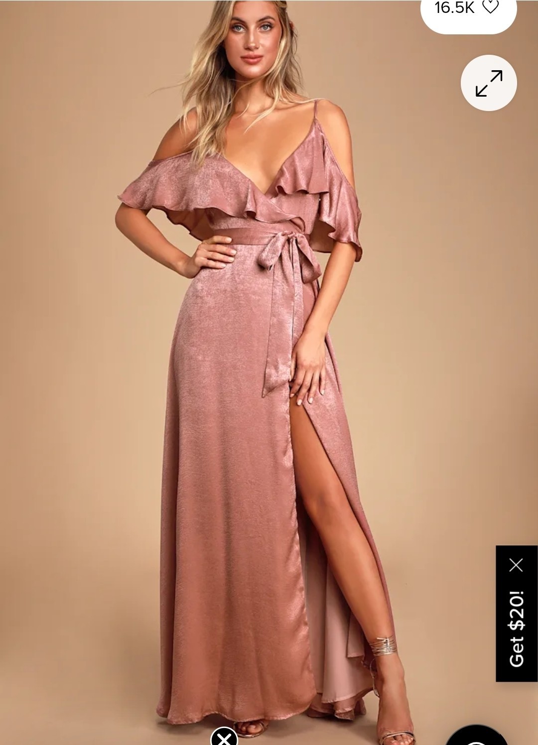 NWT Lulus Maxi Dress Extra Small XS Mauve Long Gown Maxi Wrap Formal Prom Party NWT Lulus Maxi Dress Extra Small XS Mauve Long Gown Maxi Wrap Formal Prom Party