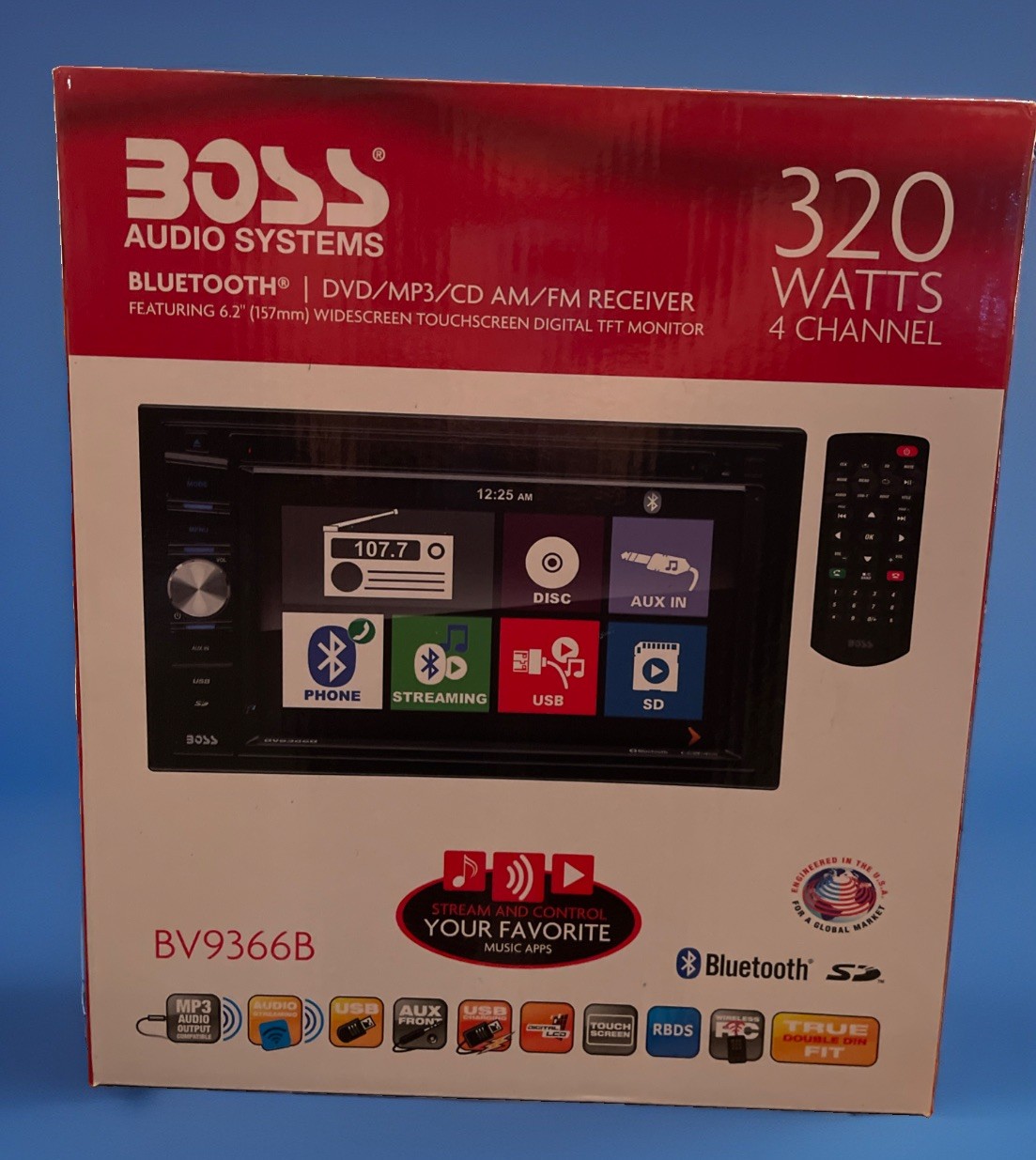 BOSS BV9366B AM/FM/DVD/Bluetooth/SD/USB 6.2” Touchscreen-New Old Stock