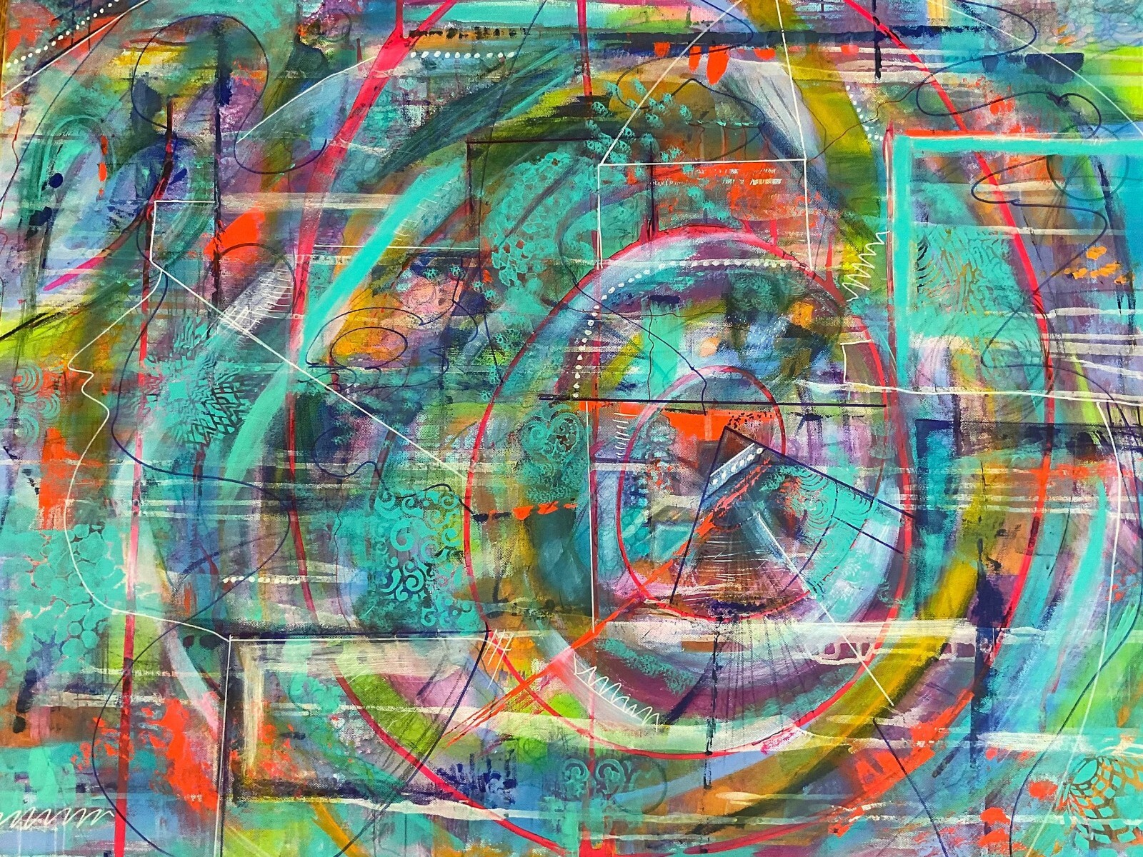 Happy Memories - Original Abstract Acrylic Painting 40x30 by Rose Cook Happy Memories - Original Abstract Acrylic Painting 40x30 by Rose Cook